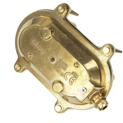 Metall Lampen|Messinglampen*Lido Wandleuchte Messing Riffelglas IP64 oval Maritim