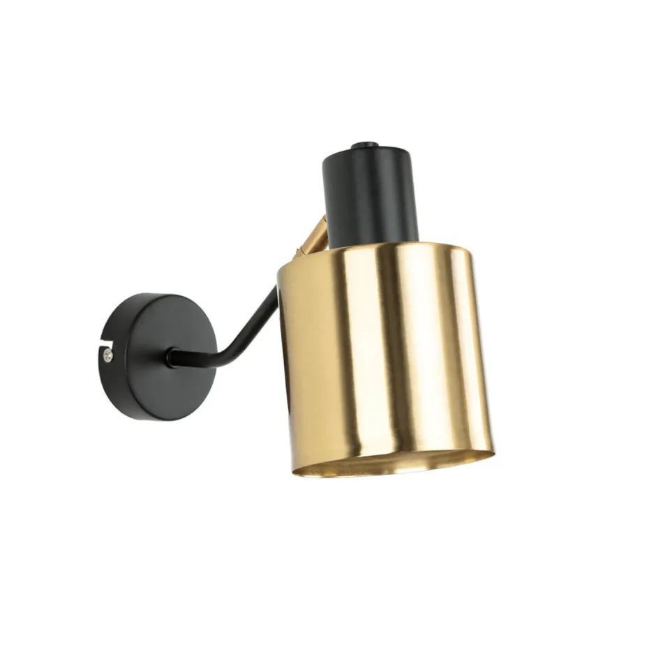 Industrie Lampen|Küchenlampen*Easylight Wandleuchte Messing Schwarz verstellbar E27 Industrial