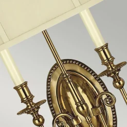 Wandleuchten|Stofflampen*Elstead Wandleuchte Messing Stoff Barock Design CAMI