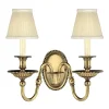 Elstead Wandleuchte Messing Stoff 2-flammig Barock Design< Wandleuchten|Stofflampen