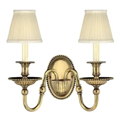 Elstead Wandleuchte Messing Stoff 2-flammig Barock Design< Wandleuchten|Stofflampen