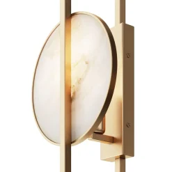 Wandleuchten|Flurlampen*Maytoni Wandleuchte Metall 48 cm hoch in Gold Weiß (Stein) E14