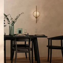 Wandleuchten|Flurlampen*Maytoni Wandleuchte Metall 48 cm hoch in Gold Weiß (Stein) E14