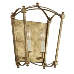 Wandleuchten|Flurlampen*Elstead Wandleuchte Metall E14 36,1 cm hoch in Antikgold ZENOR