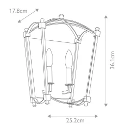 Wandleuchten|Flurlampen*Elstead Wandleuchte Metall E14 36,1 cm hoch in Antikgold ZENOR
