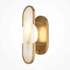 Maytoni Wandleuchte Metall E14 H: 30,5 cm in Gold Weiß (Stein)< Wandleuchten|Flurlampen