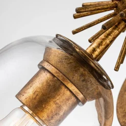 Elstead Wandleuchte Metall Glas E27 H: 55,9 cm Up Down Modern< Wandleuchten|Rustikale Lampen