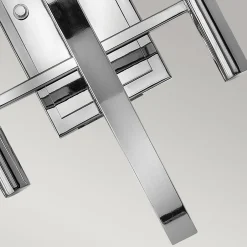 Elstead Wandleuchte Metall Glas H: 50 cm Chrom Weiß mit 2x G9 LED< Wohnzimmerlampen|Metall Lampen