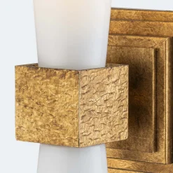 Elstead Wandleuchte Metall Glas H: 35,6 cm in Gold Antik Weiß< Wandleuchten|Flurlampen