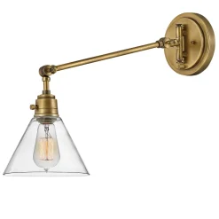 Elstead Wandleuchte Metall Glas verstellbar E27 in Messing Antik< Wandleuchten|Wohnzimmerlampen