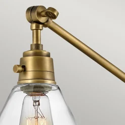 Elstead Wandleuchte Metall Glas verstellbar E27 in Messing Antik< Wandleuchten|Wohnzimmerlampen