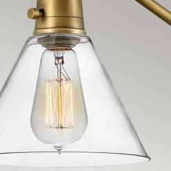 Elstead Wandleuchte Metall Glas verstellbar E27 in Messing Antik< Wandleuchten|Wohnzimmerlampen