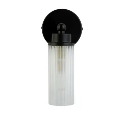 Searchlight Wandleuchte Metall Glasschirm G9 IP44 B:10 cm Schwarz< Metall Lampen|Glaslampen