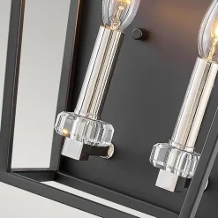 Elstead Wandleuchte Metall H: 43,1 cm Schwarz Nickel poliert< Wandleuchten|Flurlampen