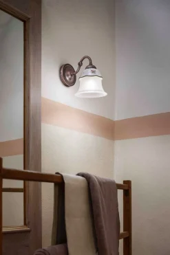 Ferroluce Wandleuchte Metall Keramik 17 cm hoch E14 Landhaus< Wohnzimmerlampen|Keramiklampen