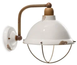 Ferroluce Wandleuchte Metall Keramik E14 H: 25 cm Vintage Design< Wohnzimmerlampen|Keramiklampen