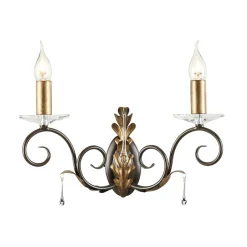 Elstead Wandleuchte Metall Kristall in Gold Bronze Kristalle< Designerlampen|Kristalllampen