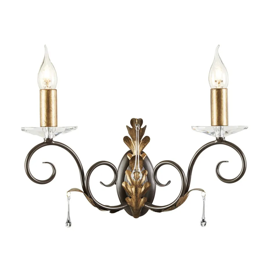 Elstead Wandleuchte Metall Kristall in Gold Bronze Kristalle< Designerlampen|Kristalllampen