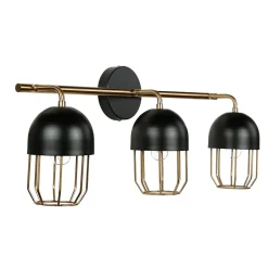 Wandleuchten|Küchenlampen*Easylight Wandleuchte Metall Loft Design in Schwarz Gold QUINN