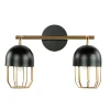 Easylight Wandleuchte Metall Schwarz Gold Loft Design 2x E14 QUINN< Wandleuchten|Wohnzimmerlampen