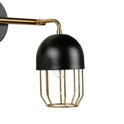 Easylight Wandleuchte Metall Schwarz Gold Loft Design 2x E14 QUINN< Wandleuchten|Wohnzimmerlampen