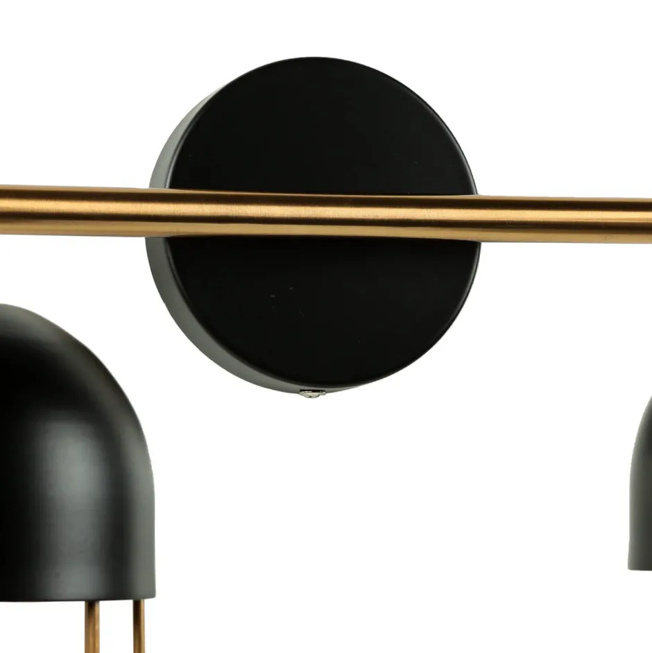 Easylight Wandleuchte Metall Schwarz Gold Loft Design 2x E14 QUINN< Wandleuchten|Wohnzimmerlampen