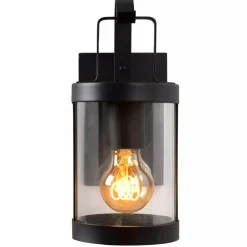 Außenwandleuchten|Metall Lampen* Wandleuchte Metall Schwarz IP23 T:16 cm E27 Garten