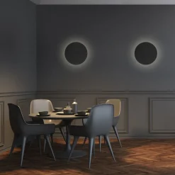 TK Lighting Wandleuchte Metall Schwarz Ø 30 cm rund flach< Moderne Lampen|Küchenlampen