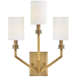 Wandleuchten|Rustikale Lampen*Elstead Wandleuchte Metall Stoff 48,3 cm hoch E14 3-flammig