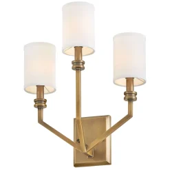 Wandleuchten|Rustikale Lampen*Elstead Wandleuchte Metall Stoff 48,3 cm hoch E14 3-flammig