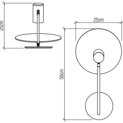 Elstead Wandleuchte Metall Teak Holz Furnier GU10 50 cm hoch< Wohnzimmerlampen|Schlafzimmer Lampen