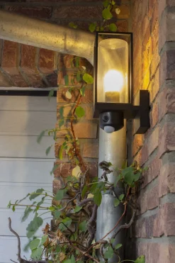 Metall Lampen|Moderne Außenleuchten*Eco-Light Wandleuchte mit Bewegungsmelder Aluminium Glas Schwarz