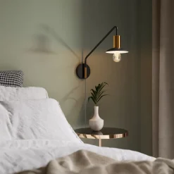 By Rydéns Wandleuchte mit Kabel Metall E27 Schwenkarm 35 cm hoch< Wandleuchten|Wohnzimmerlampen