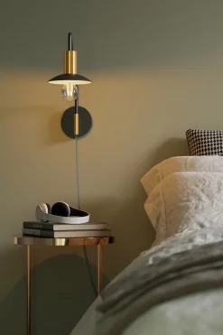 By Rydéns Wandleuchte mit Kabel Metall E27 Schwenkarm 35 cm hoch< Wandleuchten|Wohnzimmerlampen