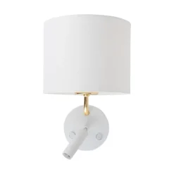 Wandleuchten|Moderne Lampen*TK Lighting Wandleuchte mit Leselampe Schalter Weiß Gold DEMETRIO
