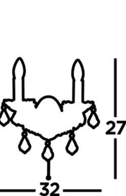 Searchlight Wandleuchte mit Schalter 2-flammig E14 in Messing Antik< Wohnzimmerlampen|Rustikale Lampen