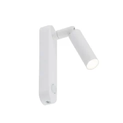 TK Lighting Wandleuchte mit Schalter H: 22 cm schwenkbar Weiß Metall G9< Spots|Flurlampen
