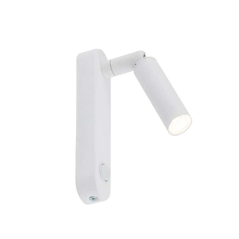 TK Lighting Wandleuchte mit Schalter H: 22 cm schwenkbar Weiß Metall G9< Spots|Flurlampen