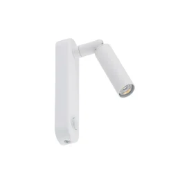 TK Lighting Wandleuchte mit Schalter H: 22 cm schwenkbar Weiß Metall G9< Spots|Flurlampen