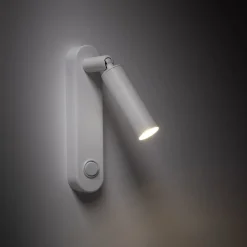 TK Lighting Wandleuchte mit Schalter H: 22 cm schwenkbar Weiß Metall G9< Spots|Flurlampen