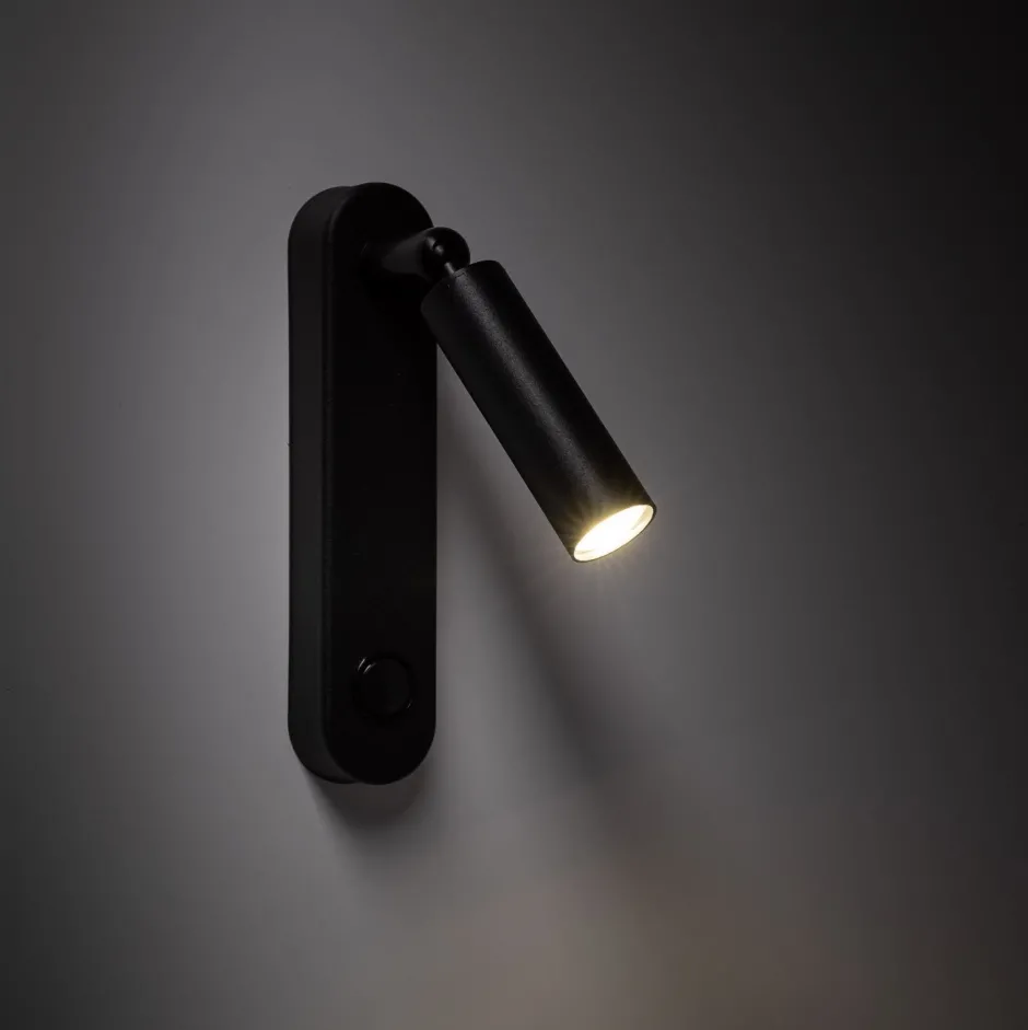 TK Lighting Wandleuchte mit Schalter Metall G9 H: 22cm schwenkbar Schwarz< Spots|Badezimmer Lampe