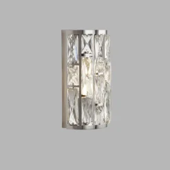 Searchlight Wandleuchte mit Schalter H: 27 cm Kristall Art Déco< Wohnzimmerlampen|Glaslampen