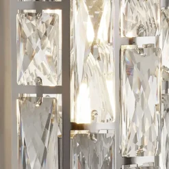 Searchlight Wandleuchte mit Schalter H: 27 cm Kristall Art Déco< Wohnzimmerlampen|Glaslampen