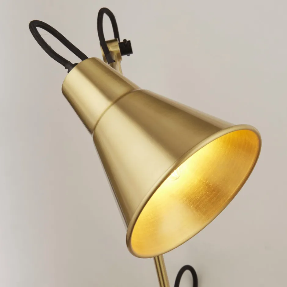 Wandleuchten|Küchenlampen*Searchlight Wandleuchte mit Schalter in Messing Gelenk verstellbar Metall