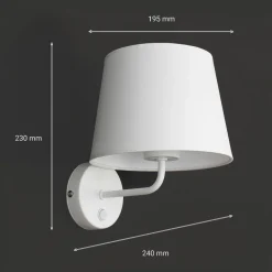 Wandleuchten|Bauhaus Lampen*TK Lighting Wandleuchte mit Schalter Weiß MAJA