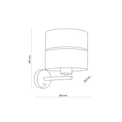Wohnzimmerlampen|Stofflampen*TK Lighting Wandleuchte mit Schalter Stoff Metall Schwarz Gold E27
