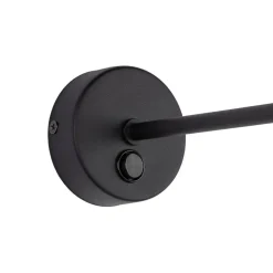 TK Lighting Wandleuchte mit Schalter Stoff Metall Weiß Schwarz E27 GREET< Wandleuchten|Schlafzimmer Lampen