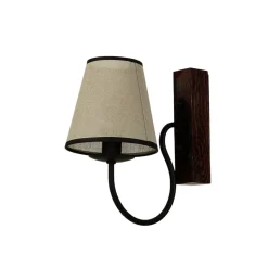 Wandleuchten|Rustikale Lampen*Luminex Wandleuchte mit Schirm Braun Beige Landhausstil