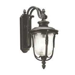 Elstead Wandleuchte MORGANA in Bronze Riffelglas IP44 außen< Außenleuchten Antik|Außenwandleuchten