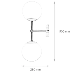 Giovanni Battista Wandleuchte MUSA Messing Glas in Bronze hell Weiß< Glaslampen|Metall Lampen